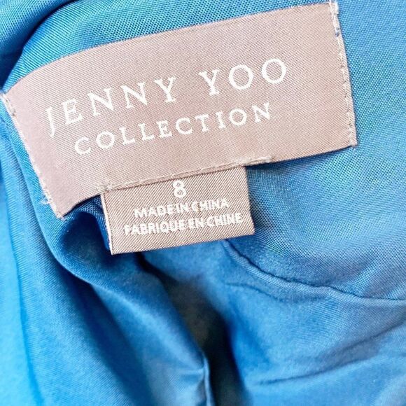 Jenny Yoo Dress Womens 2 Blue Strapless Tie Waist Annabelle Bridesmaid Gown - Picture 6 of 7